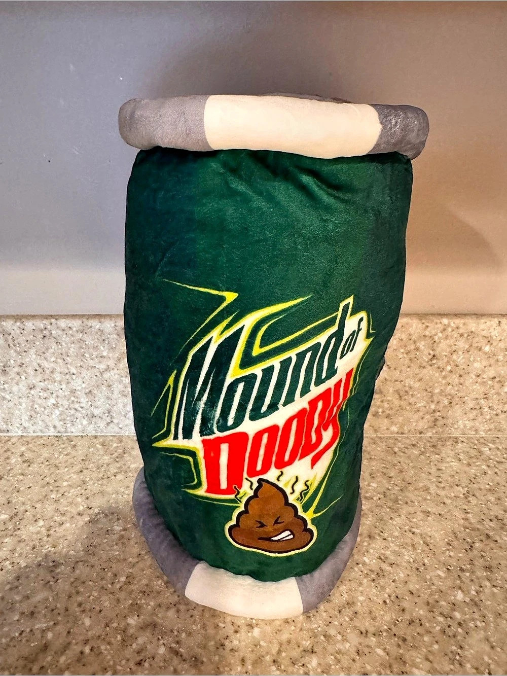 Funny Gag Gift Junk Food Doody Mound of Doody Soda Can Plush Green & Blue